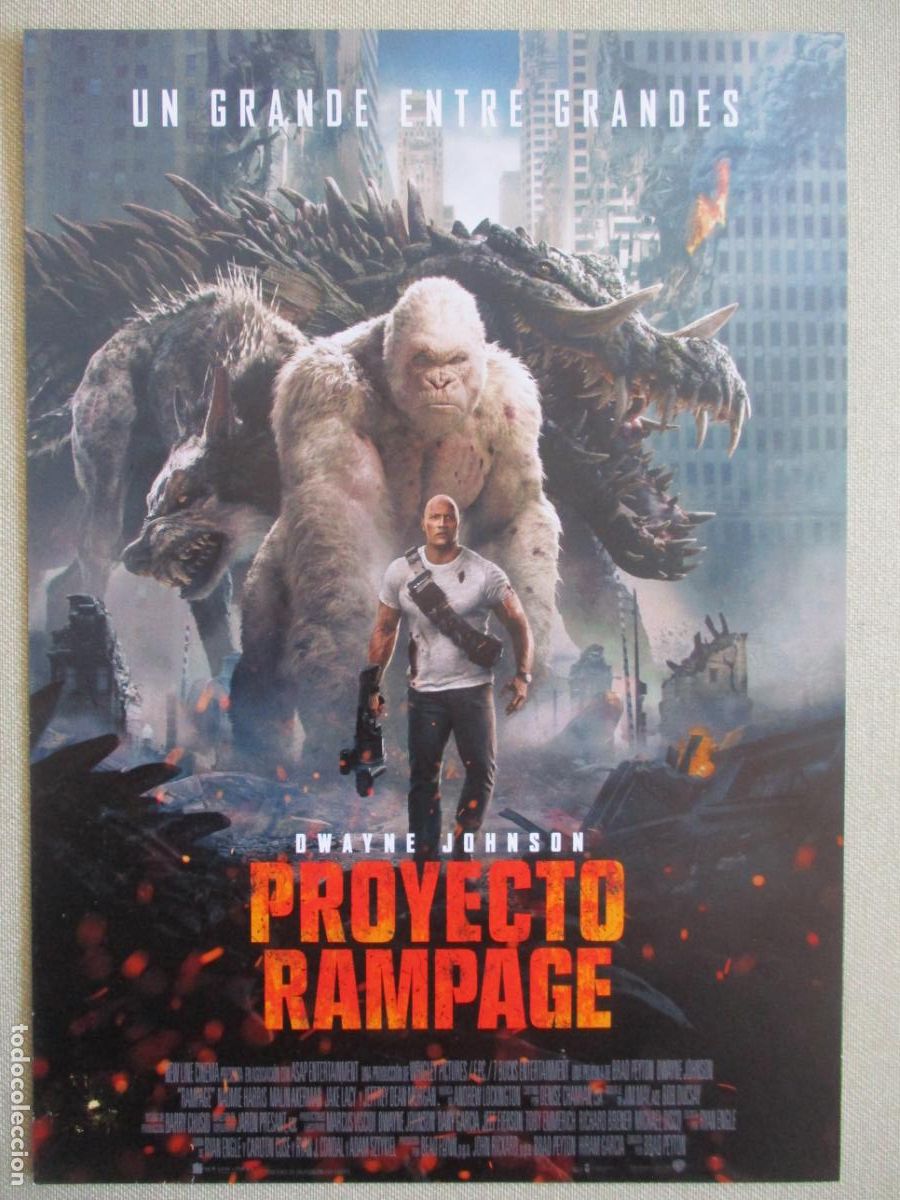 Cine: PROYECTO RAMPAGE. GUIA ORIGINAL ESTRENO. PEDIDO MINIMO EN GUIAS 10 EUROS.