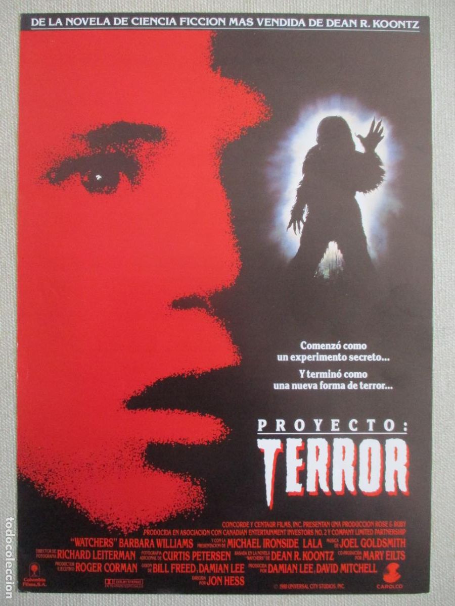Cine: PROYECTO TERROR. GUIA ORIGINAL ESTRENO. PEDIDO MINIMO EN GUIAS 10 EUROS.