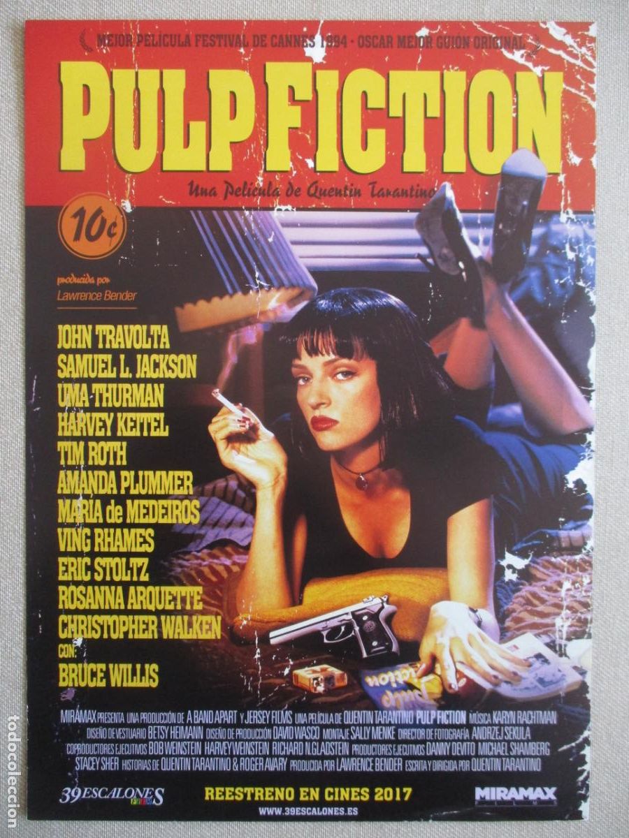 Cine: PULP FICTION. GUIA ORIGINAL REPOSICION 2017. PEDIDO MINIMO EN GUIAS 10 EUROS.