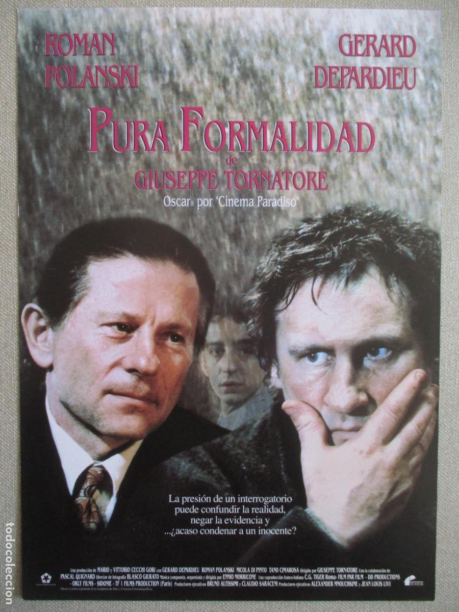 Cine: PURA FORMALIDAD. GUIA ORIGINAL ESTRENO. PEDIDO MINIMO EN GUIAS 10 EUROS.