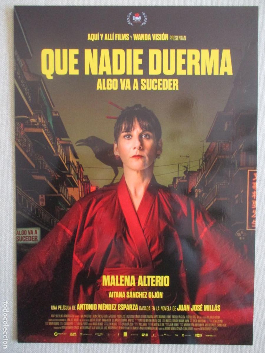 Cine: QUE NADIE DUERMA. ALGO VA A SUCEDER. GUIA ORIGINAL ESTRENO. PEDIDO MINIMO EN GUIAS 10 EUROS.