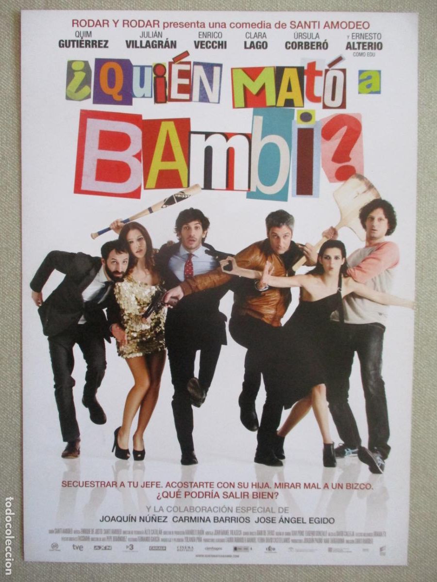 Cine: &iquest;QUIEN MATO A BAMBI?. GUIA ORIGINAL ESTRENO. PEDIDO MINIMO EN GUIAS 10 EUROS.