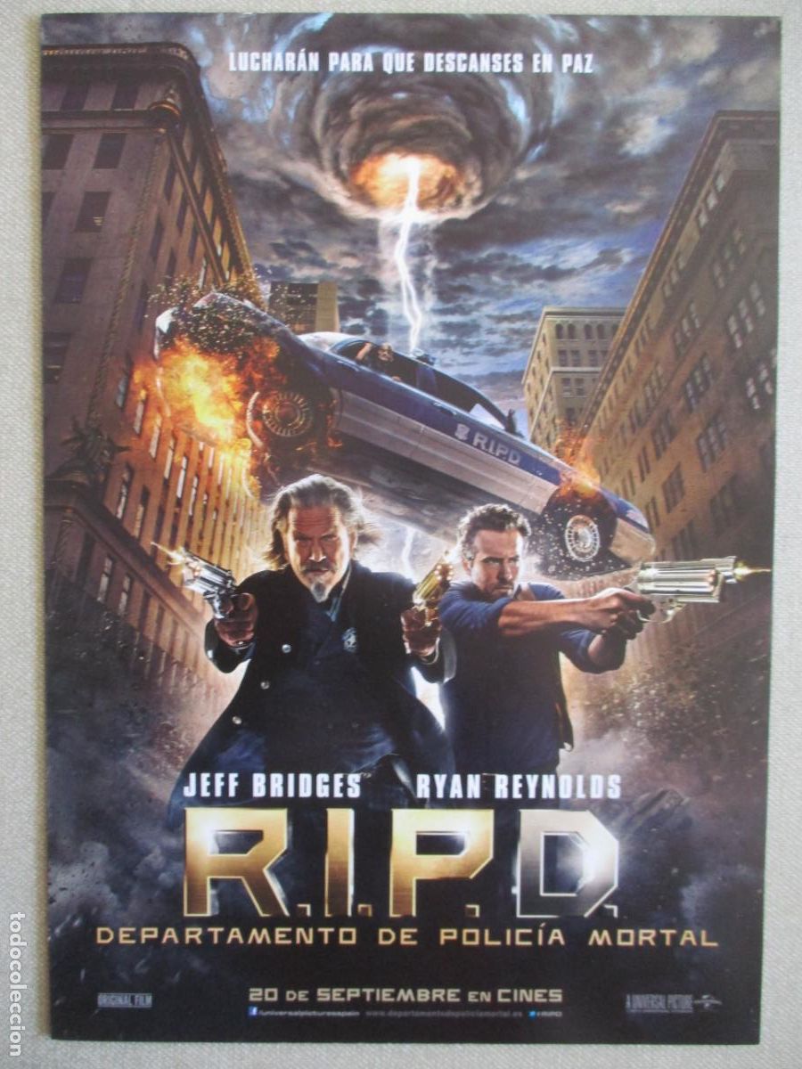 Cine: R.I.P.D. DEPARTAMENTO DE POLICIA MORTAL. GUIA ORIGINAL ESTRENO. PEDIDO MINIMO EN GUIAS 10 EUROS.