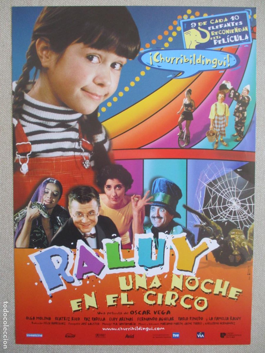 Cine: RALUY UNA NOCHE EN EL CIRCO. GUIA ORIGINAL ESTRENO. PEDIDO MINIMO EN GUIAS 10 EUROS.