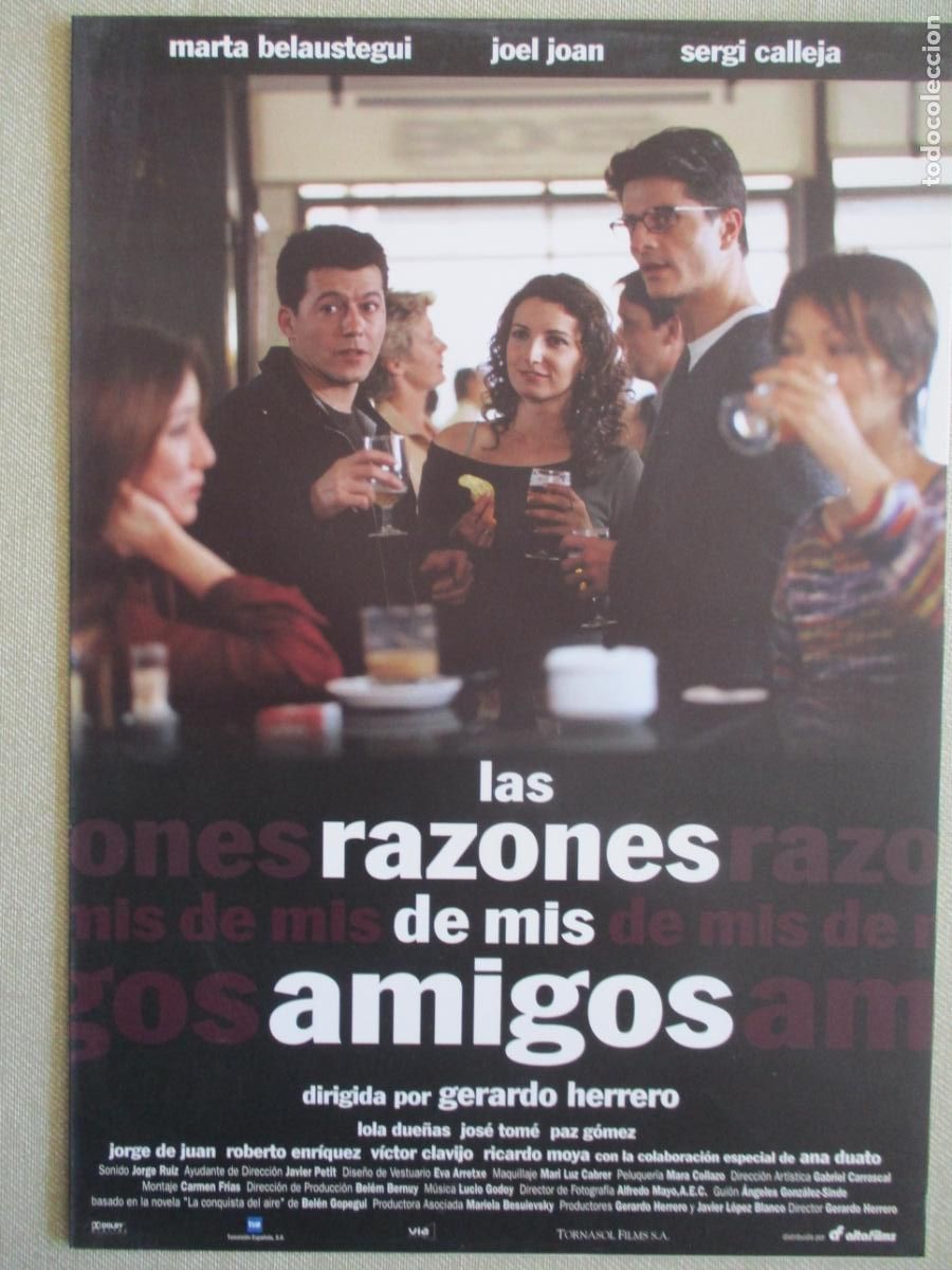 Cine: LAS RAZONES DE MIS AMIGOS. GUIA ORIGINAL ESTRENO. PEDIDO MINIMO EN GUIAS 10 EUROS.