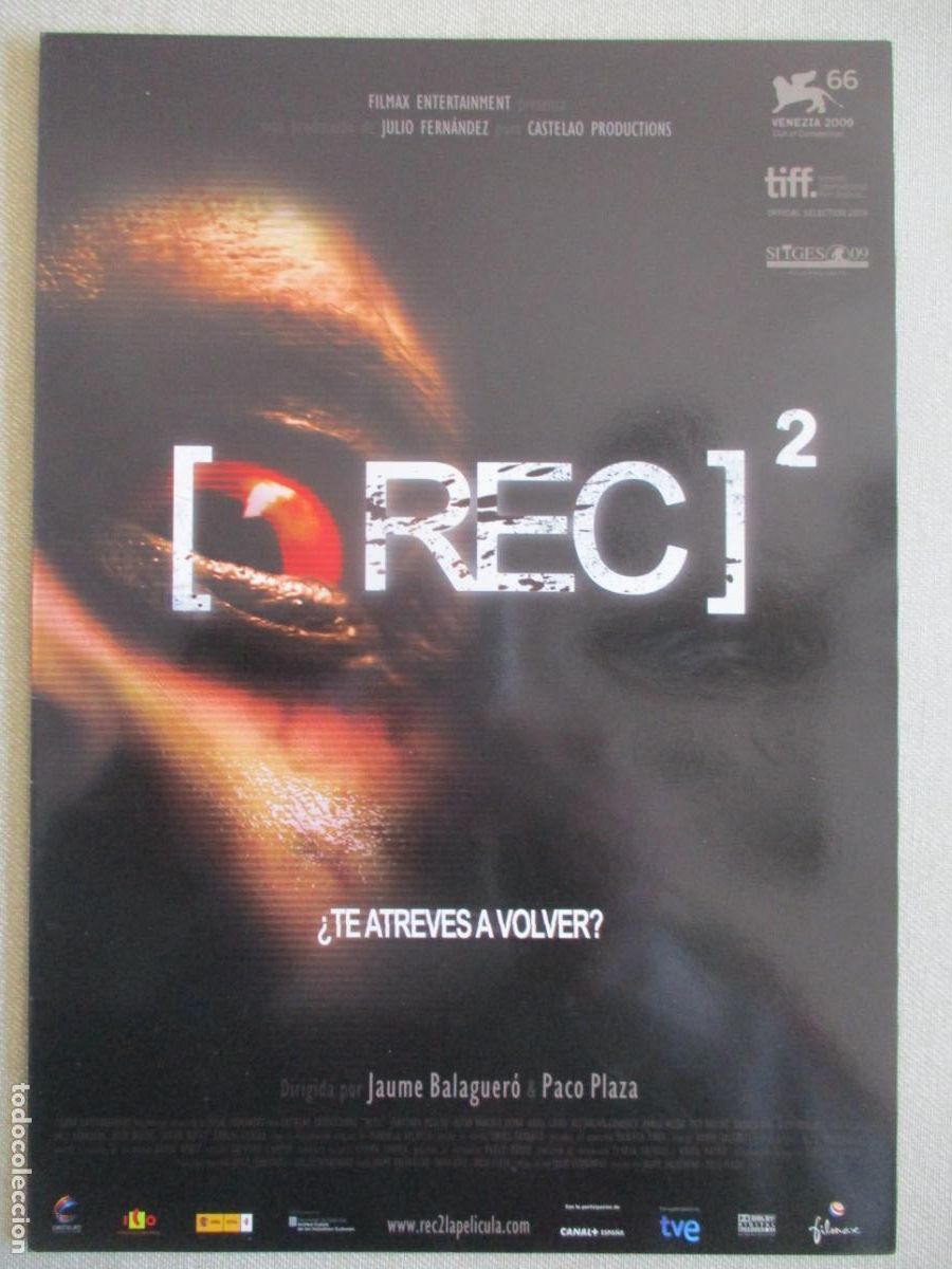 Cine: REC 2. GUIA ORIGINAL ESTRENO. PEDIDO MINIMO EN GUIAS 10 EUROS.