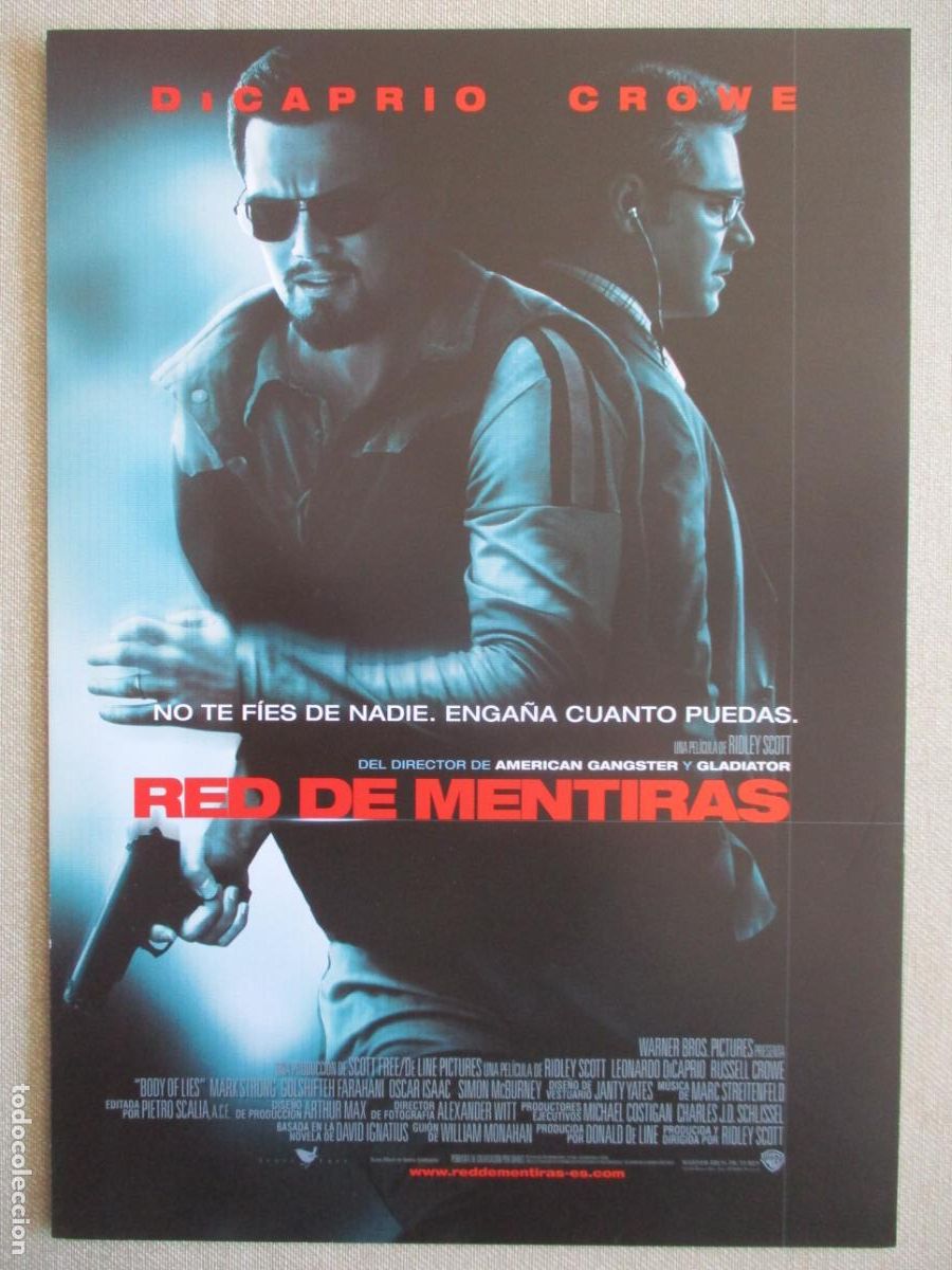 Cine: RED DE MENTIRAS. GUIA ORIGINAL ESTRENO. PEDIDO MINIMO EN GUIAS 10 EUROS.