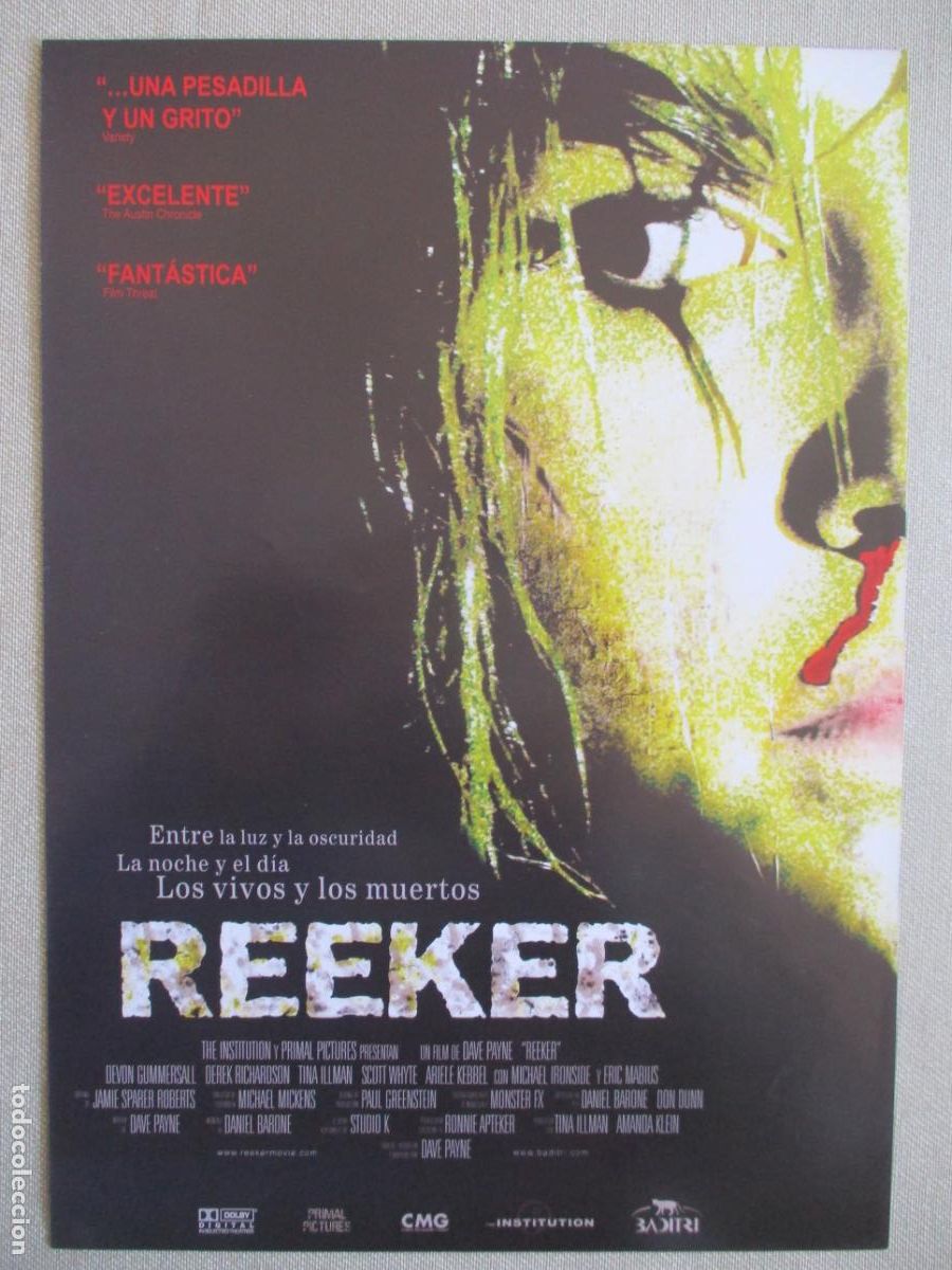 Cinema: REEKER. GUIA ORIGINAL ESTRENO. PEDIDO MINIMO EN GUIAS 10 EUROS.
