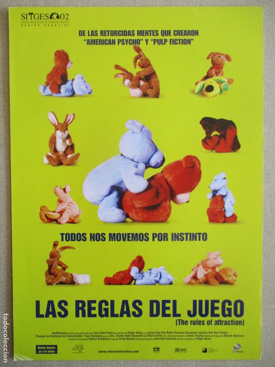 Kino: LAS REGLAS DEL JUEGO. GUIA ORIGINAL ESTRENO. PEDIDO MINIMO EN GUIAS 10 EUROS.