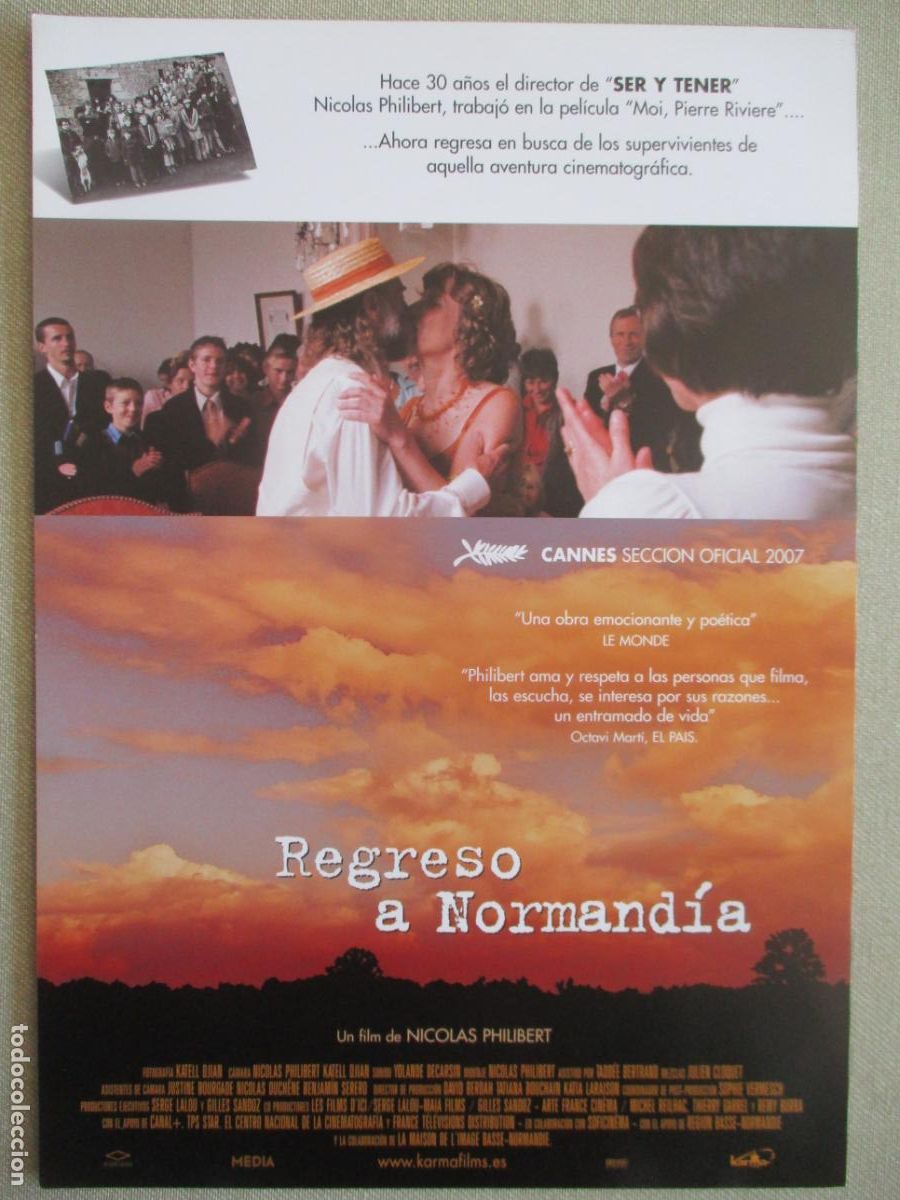 Cine: REGRESO A NORMANDIA. GUIA ORIGINAL ESTRENO. PEDIDO MINIMO EN GUIAS 10 EUROS.