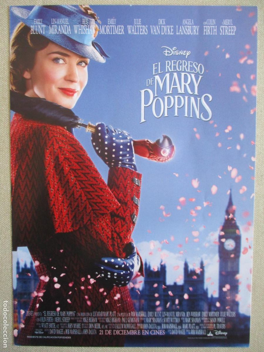 Cine: EL REGRESO DE MARY POPPINS. GUIA ORIGINAL ESTRENO. PEDIDO MINIMO EN GUIAS 10 EUROS.