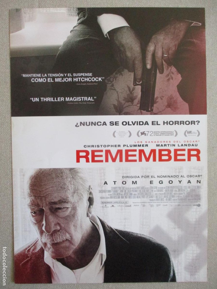 Cine: REMEMBER. GUIA ORIGINAL ESTRENO. PEDIDO MINIMO EN GUIAS 10 EUROS.