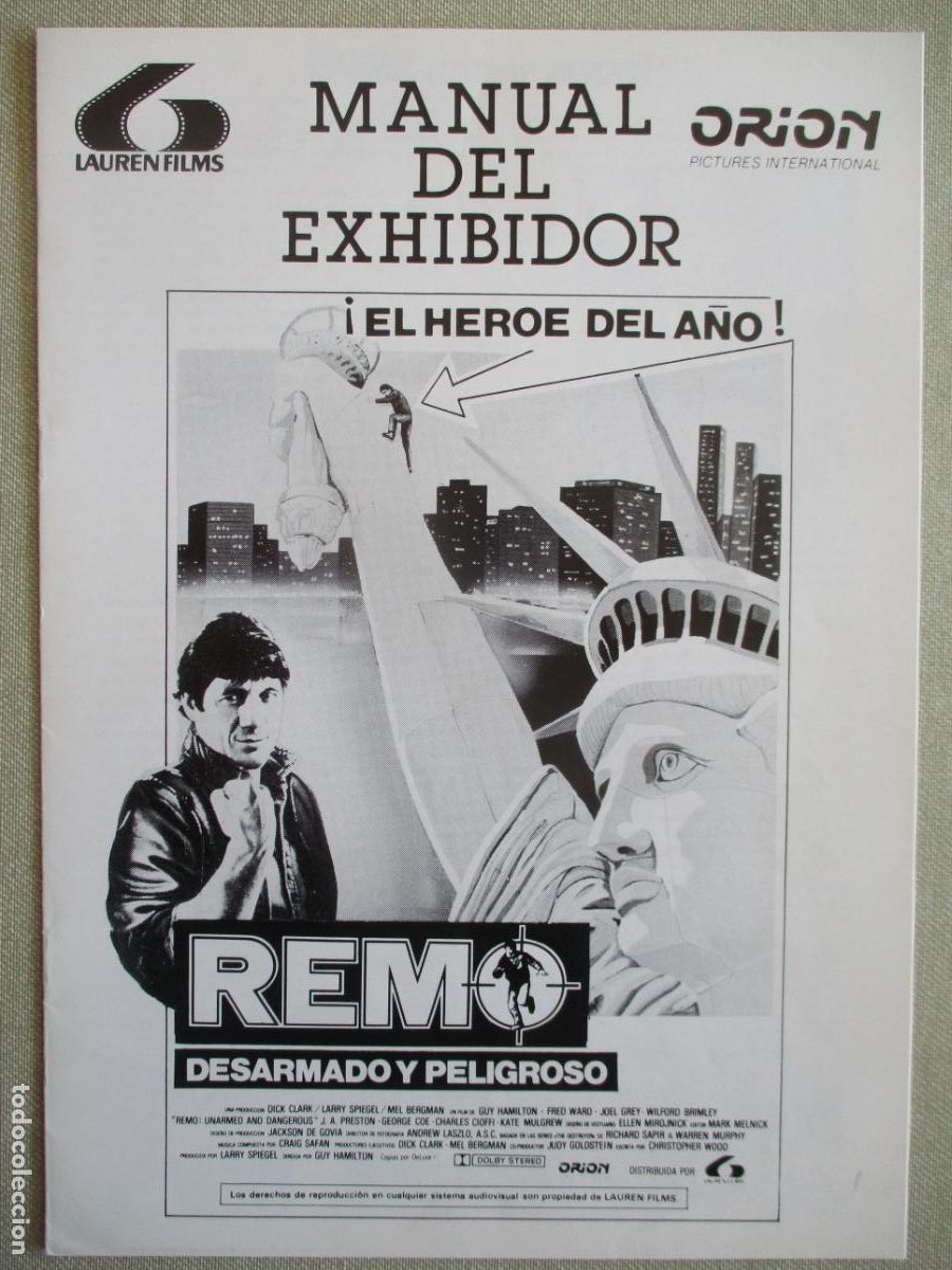Cine: REMO DESARMADO Y PELIGROSO. GUIA ORIGINAL ESTRENO. PEDIDO MINIMO EN GUIAS 10 EUROS.