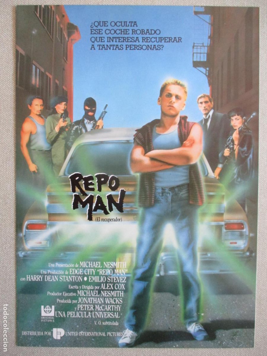 Cine: REPO MAN (EL RECUPERADOR). GUIA ORIGINAL ESTRENO. PEDIDO MINIMO EN GUIAS 10 EUROS.