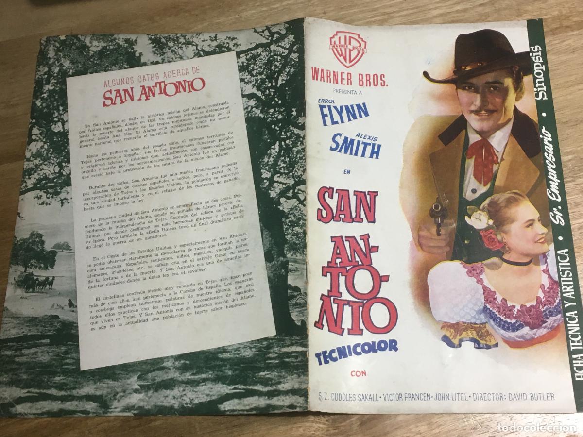 Cinema: san antonio errol flynn alexis smith guia publicitaria original estreno