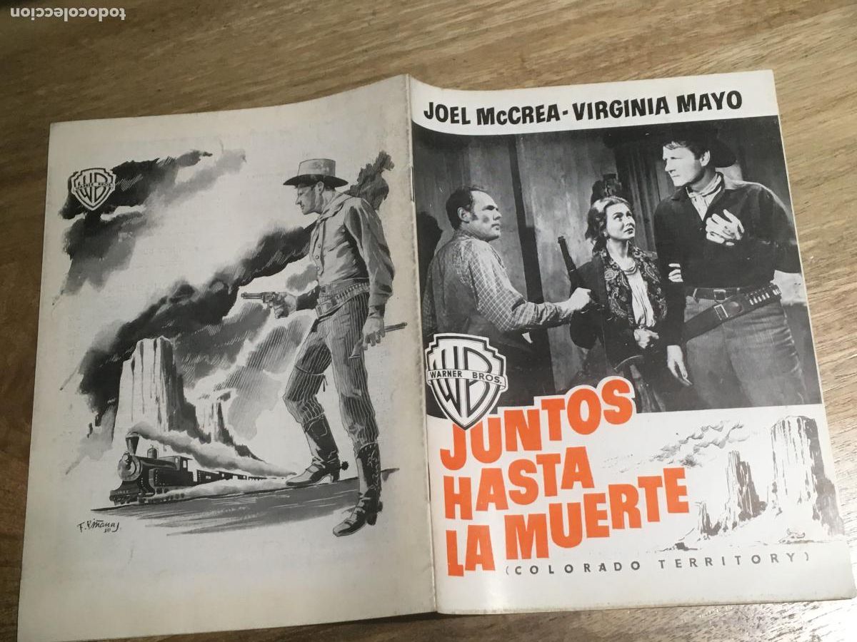 Cinema: juntos hasta la muerte joel mccrea virginia mayo guia publicitaria original estreno