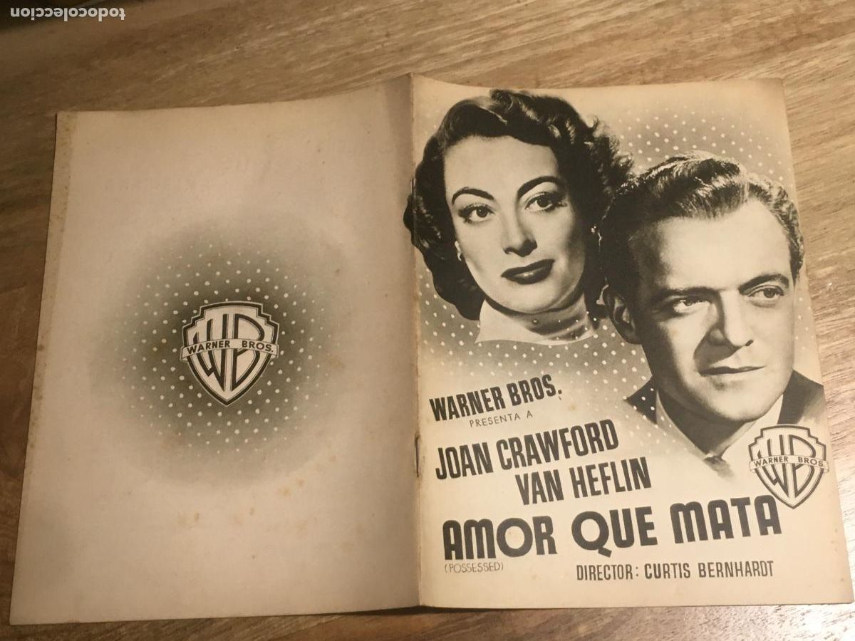 Cinema: amor que mata joan crawford van heflin guia publicitaria original estreno