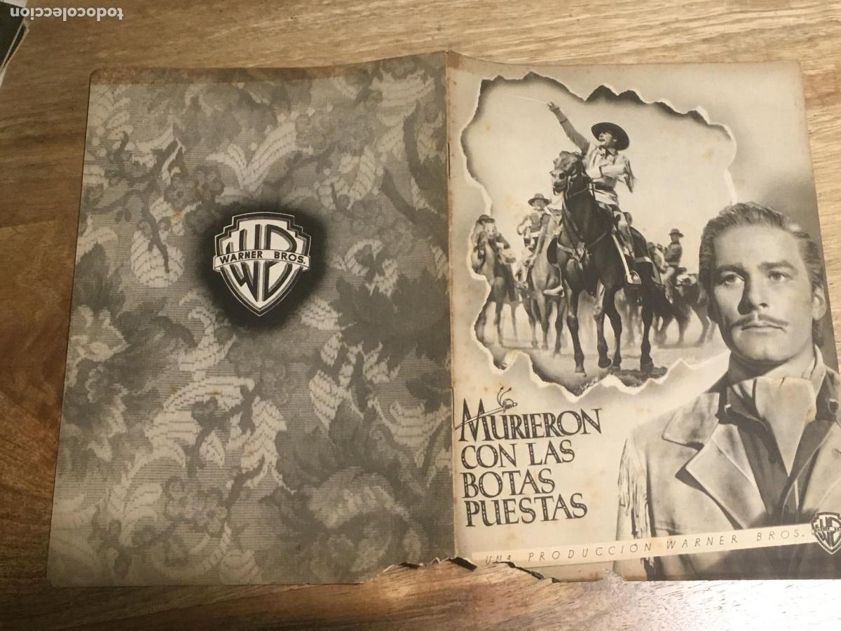 Cinema: murieron con las botas puestas errol flynn guia publicitaria original estreno