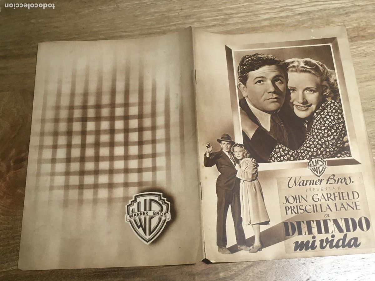 Cine: defiendo mi vida john garfield guia publicitaria original estreno