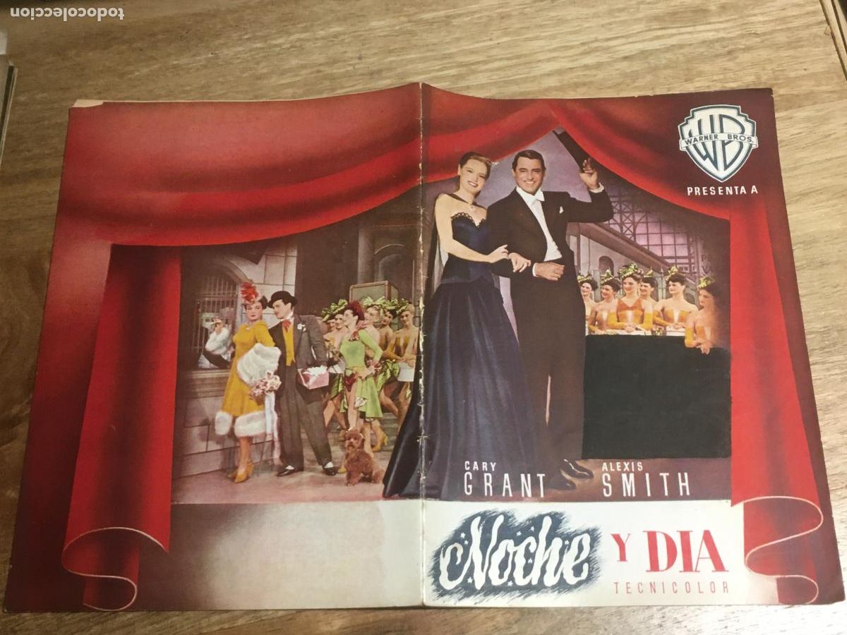 Cinema: noche y dia cary grant alexis smith guia publicitaria original estreno