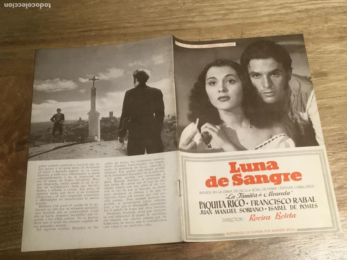 Cinema: luna de sangre paquita rico rovira beleta francisco rabal guia publicitaria original estreno