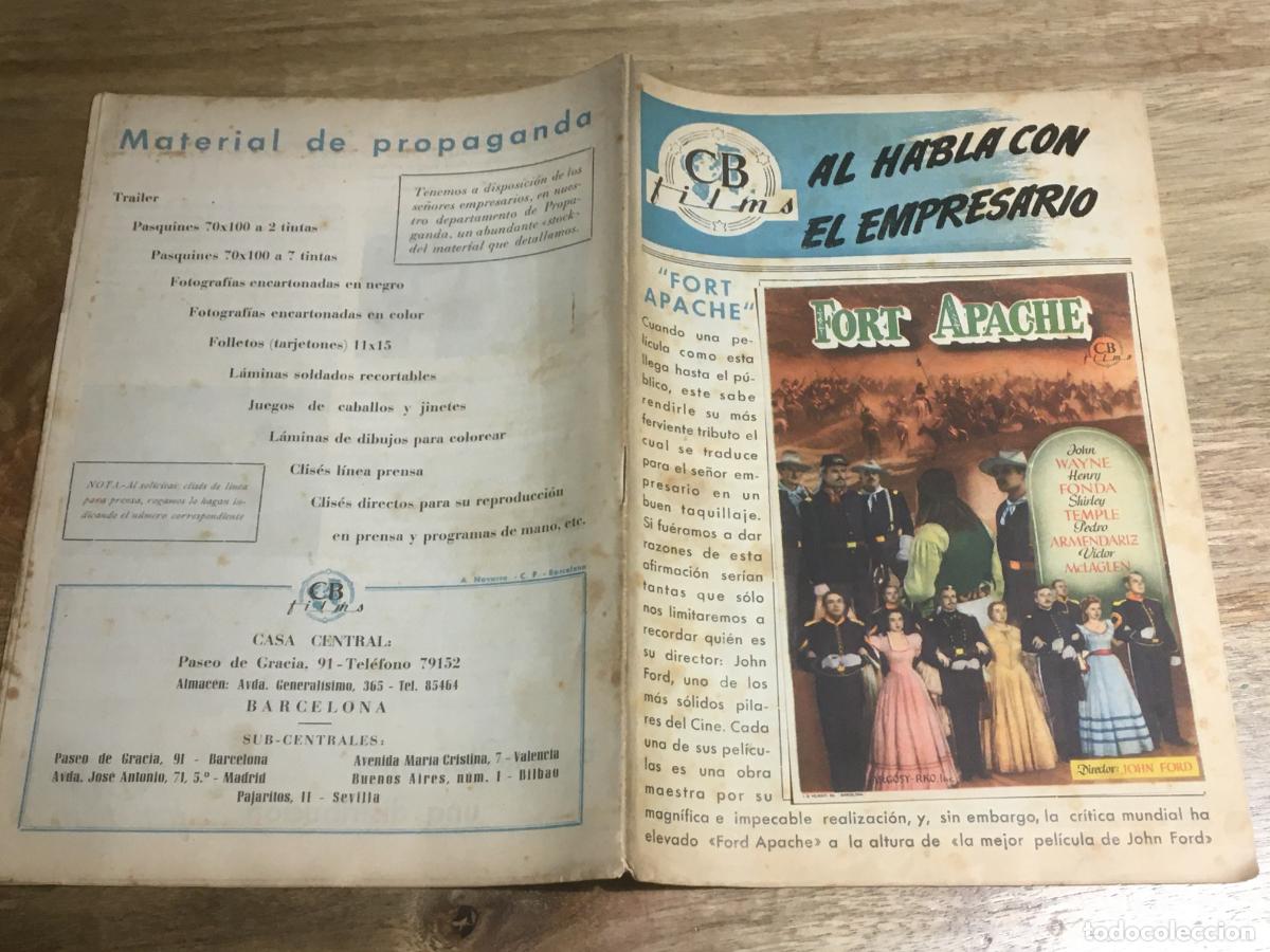 Cine: fort apache john wayne henry fonda john ford guia publicitaria original estreno