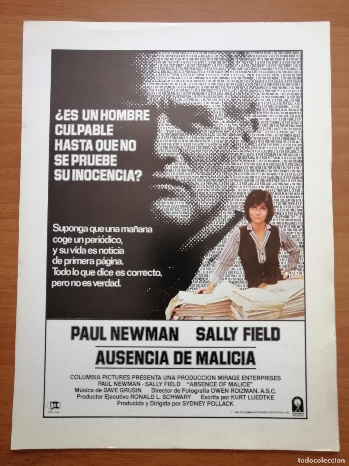Cine: G822 AUSENCIA DE MALICIA-SENCILLO