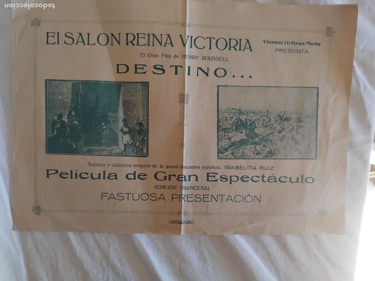 Cine: SALON REINA VICTORIA PRESENTA DESTINO... (NAPOLEON) HENRY RUSELL. GUIA PUBLICITARIA CON ARGUMENTO.