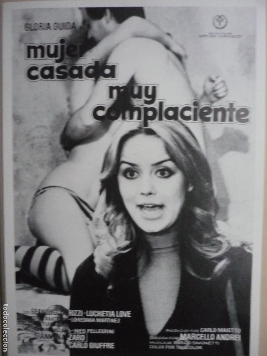 Cine: mujer casada muy complaciente - guia publicitaria original - gloria guida carlo giufre cine erotico