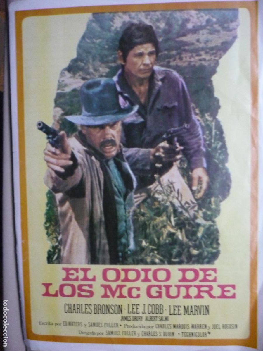 Cine: el odio de los mcguire - guia publicitaria original - charles bronson samuel fuller - western