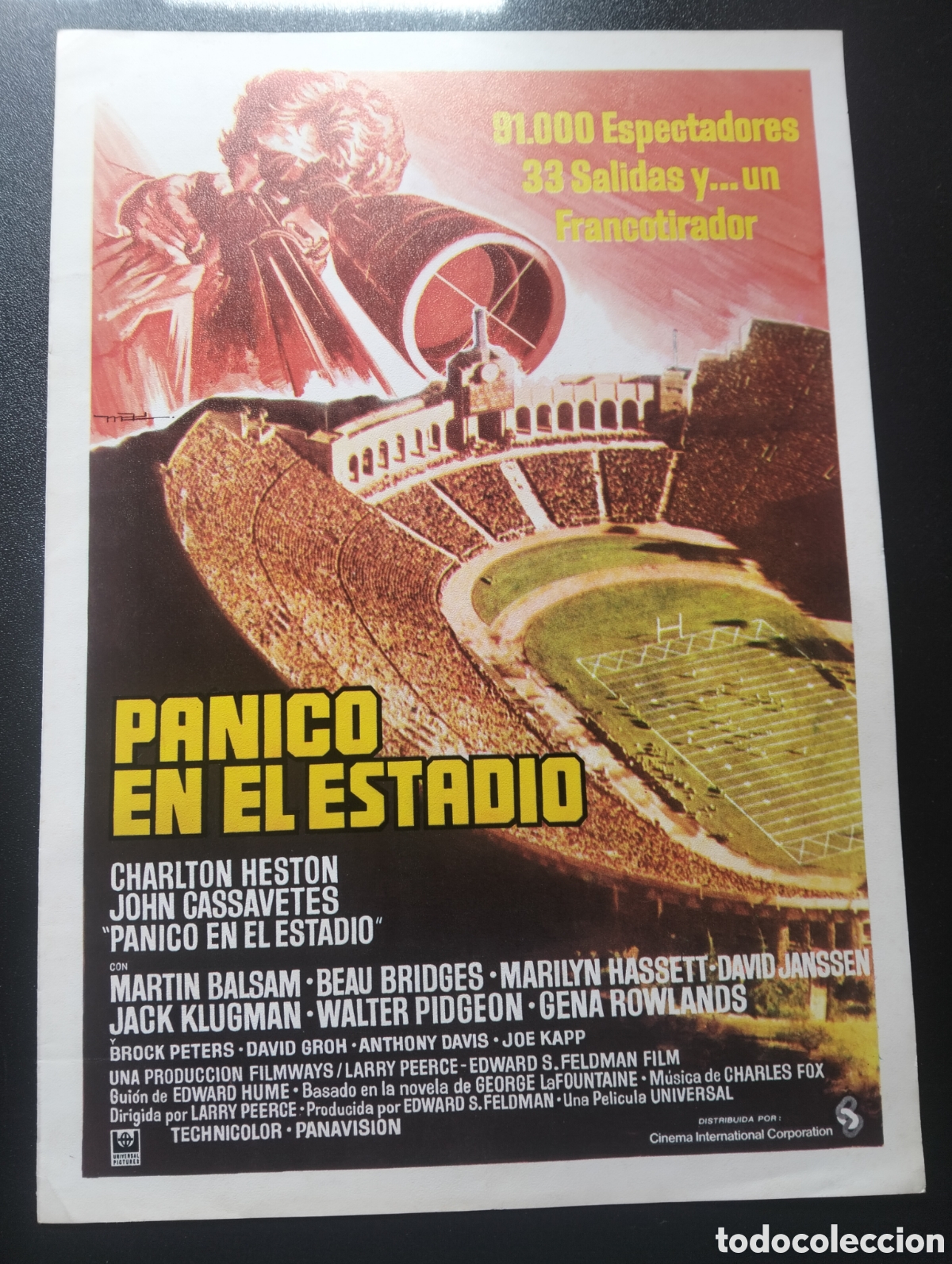 Cine: PANICO EN EL ESTADIO LARRY PEERCE CHARLTON HESTON GUIA CINE ORIGINAL CA66