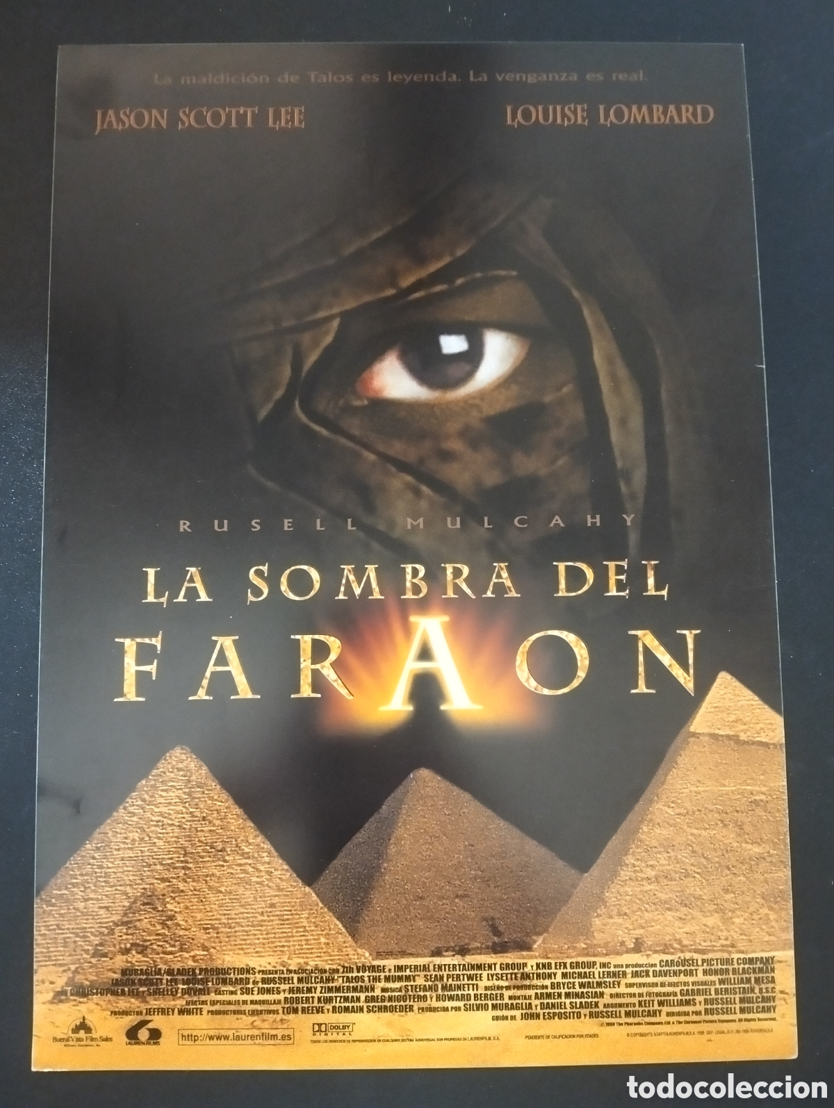 Cine: La sombra del fara&oacute;n Jason Scott Lee Louise Lombard russell mulcahy GUIA CINE ORIGINAL CA66