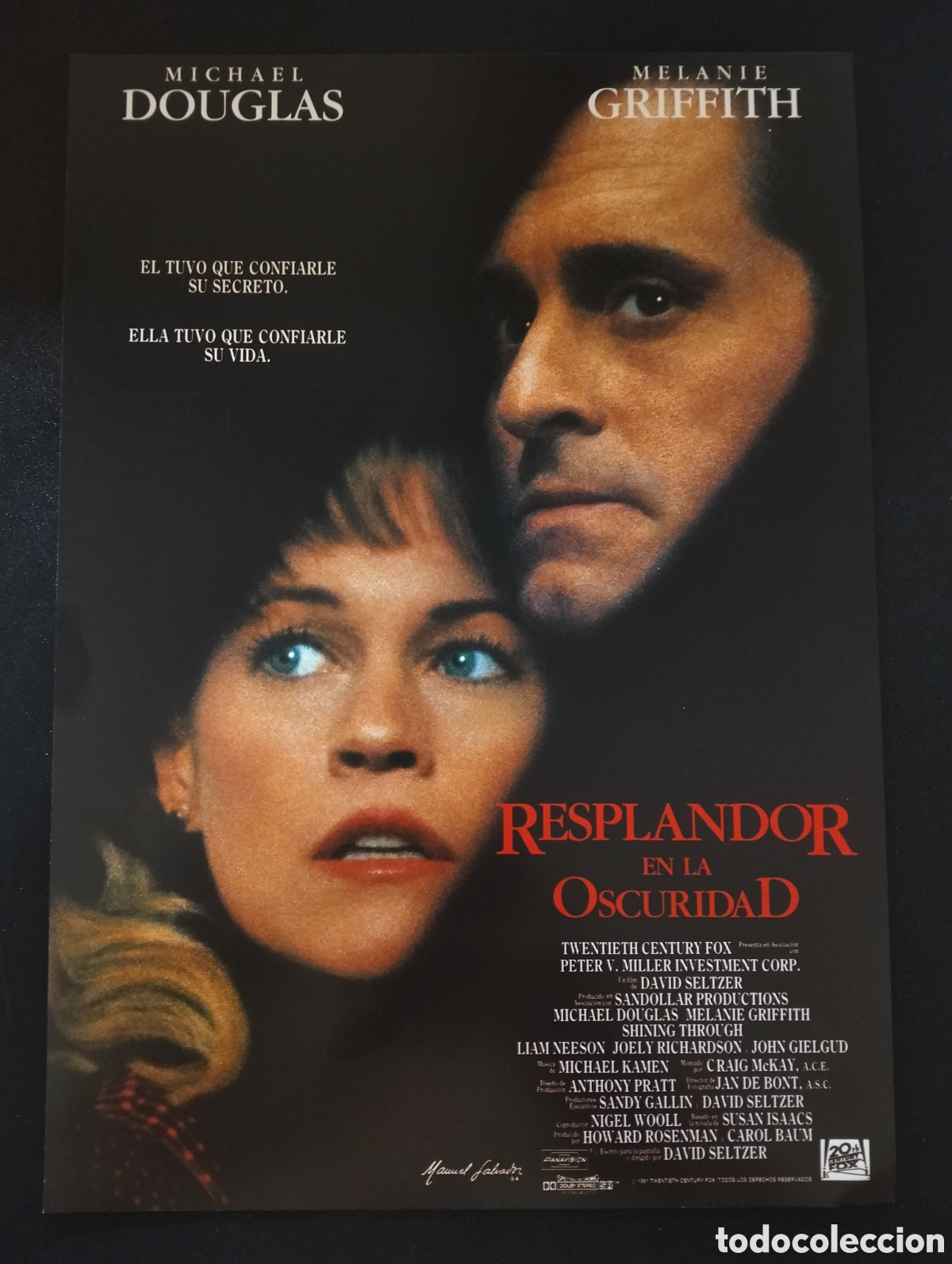 Cine: Resplandor en la oscuridad Michael Douglas Melanie Griffith Liam Neeson GUIA CINE ORIGINAL CA68