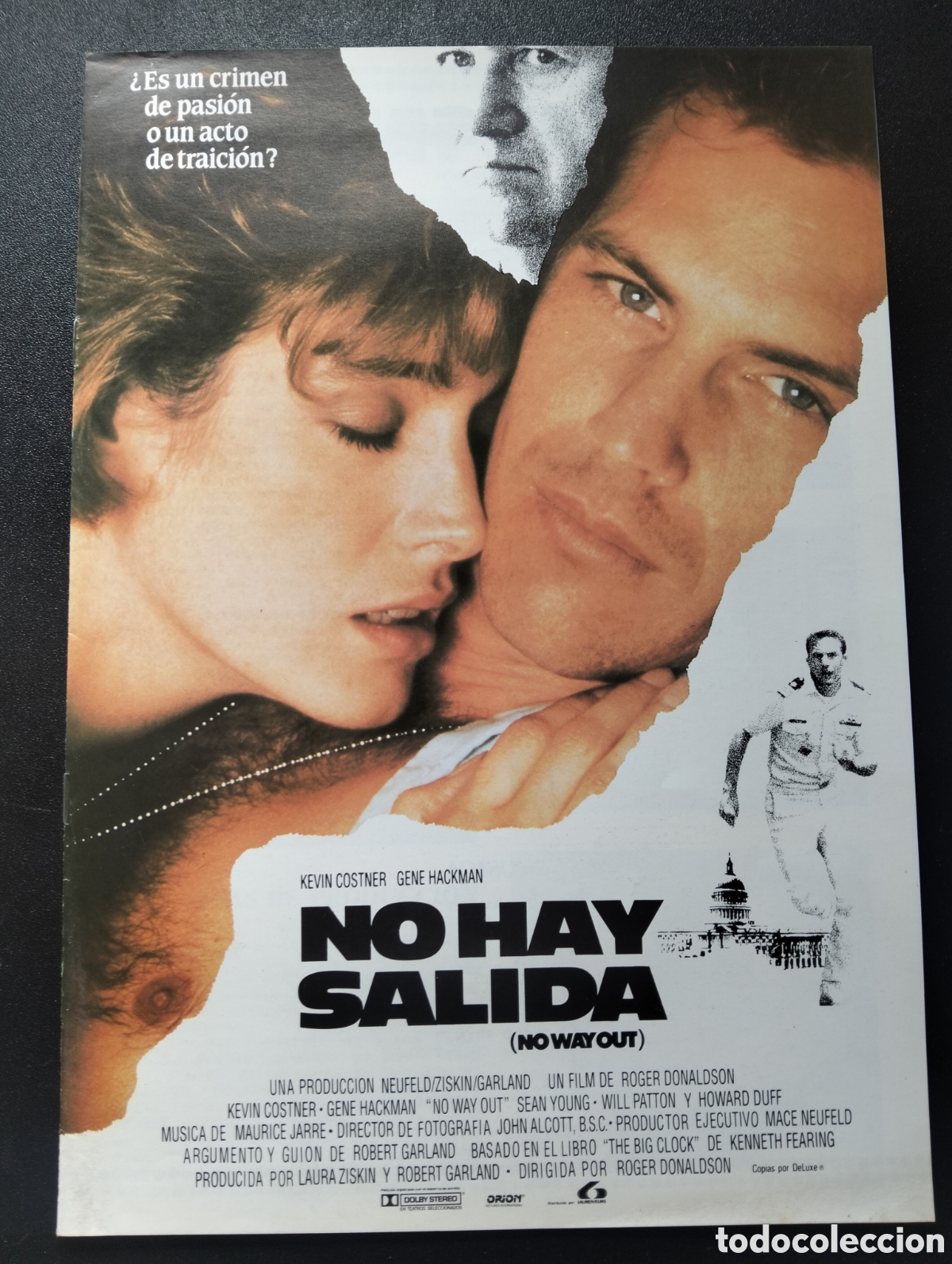 Cine: NO HAY SALIDA Kevin Costner Sean Young Gene Hackman 8 p&aacute;ginas - GUIA CINE ORIGINAL CA68