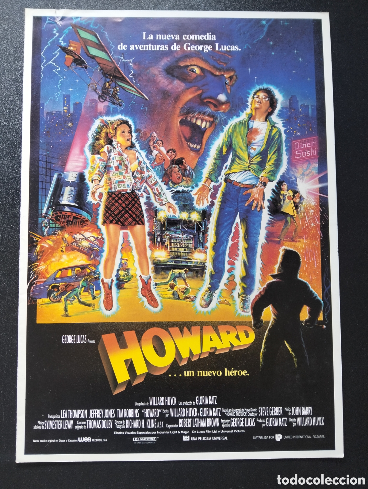 Cine: Howard...un nuevo heroe - Lea Thompson, Jeffrey Jones, Tim Robbins - GUIA CINE ORIGINAL CA68