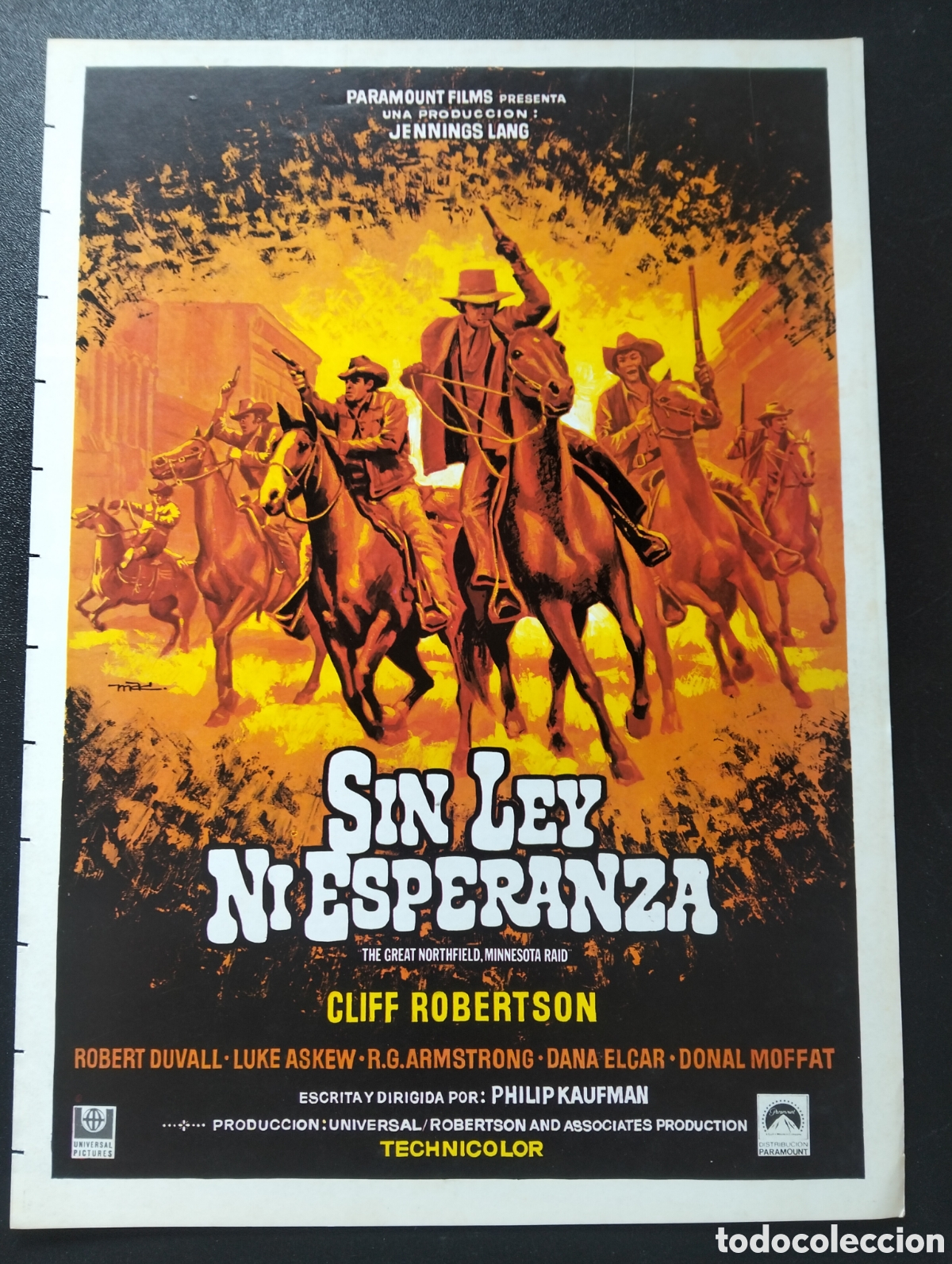 Cine: SIN LEY NI ESPERANZA PHILIP KAUFMAN CLIFF ROBERTSON DUVALL - GUIA CINE ORIGINAL CA69