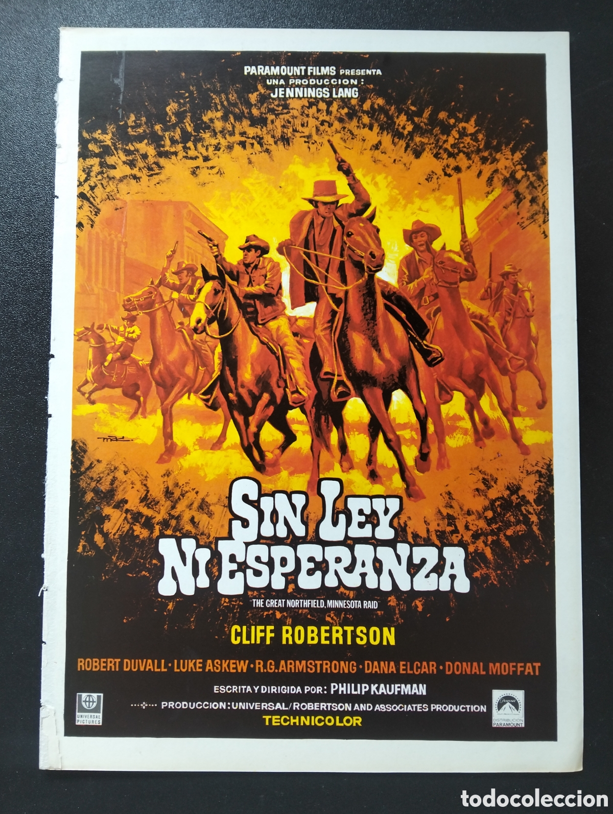 Cine: SIN LEY NI ESPERANZA PHILIP KAUFMAN CLIFF ROBERTSON DUVALL - GUIA CINE ORIGINAL CA67