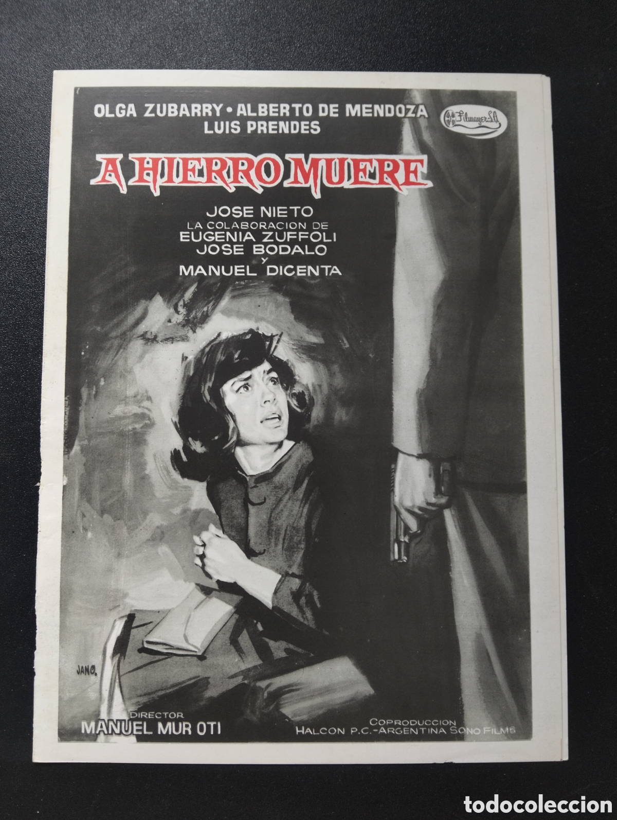 Cine: A HIERRO MUERE - OLGA ZUBARRY - GUIA CINE ORIGINAL CA69