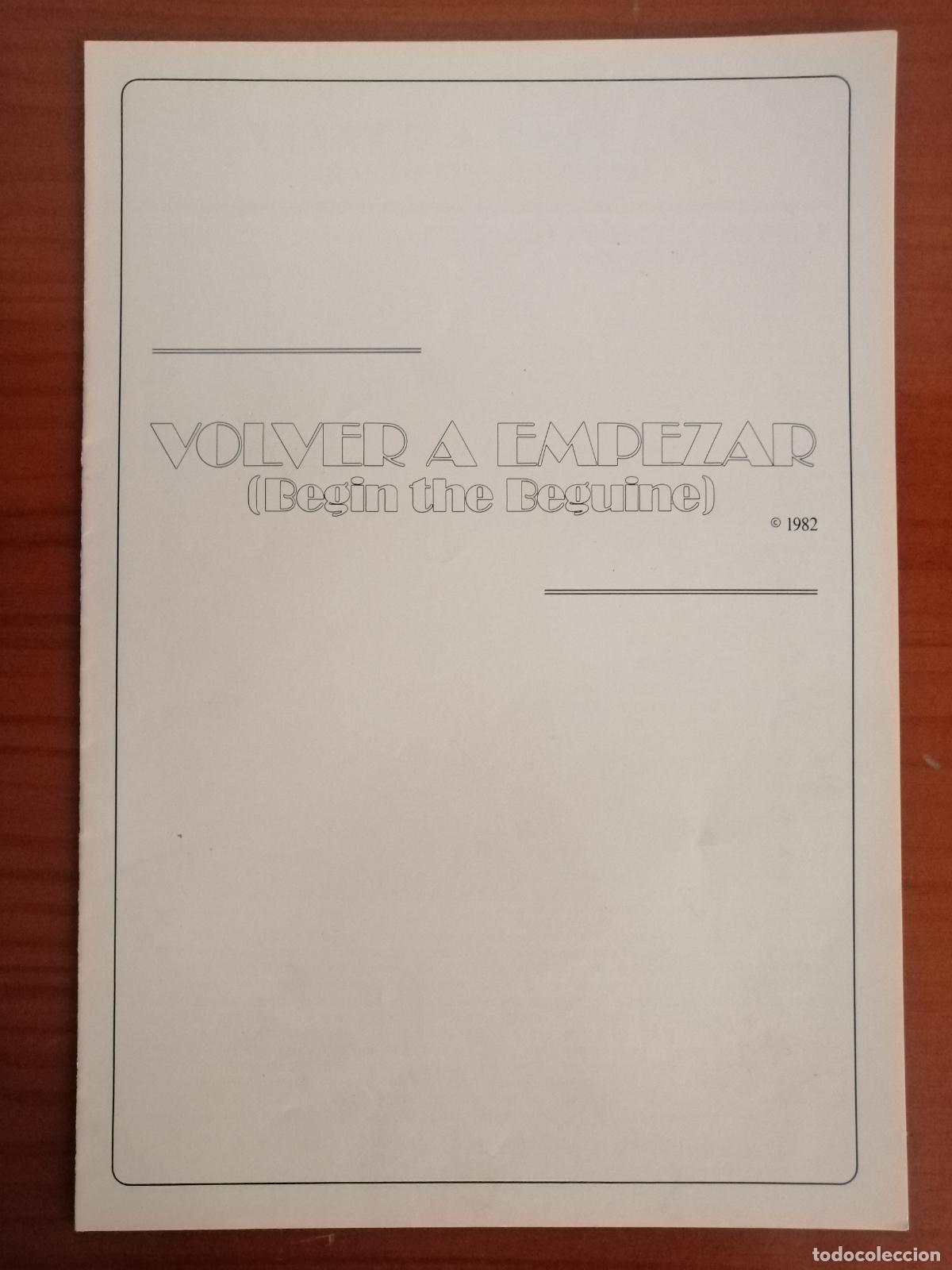 Cine: G11407 VOLVER A EMPEZAR (BEGIN THE BEGUINE)-LIBRO 8 PAGINAS