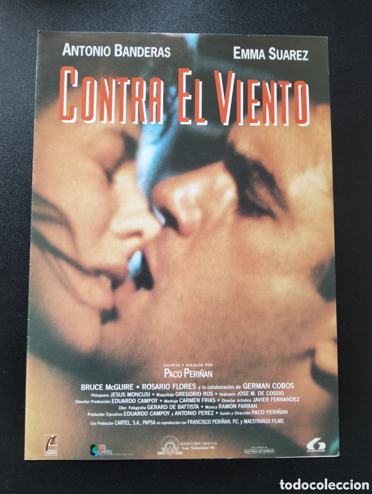 Cine: CONTRA EL VIENTO PACO PERI&Ntilde;AN ANTONIO BANDERAS EMMA SUAREZ ROSARIO FLORES GUIA CINE ORIGINAL CA72