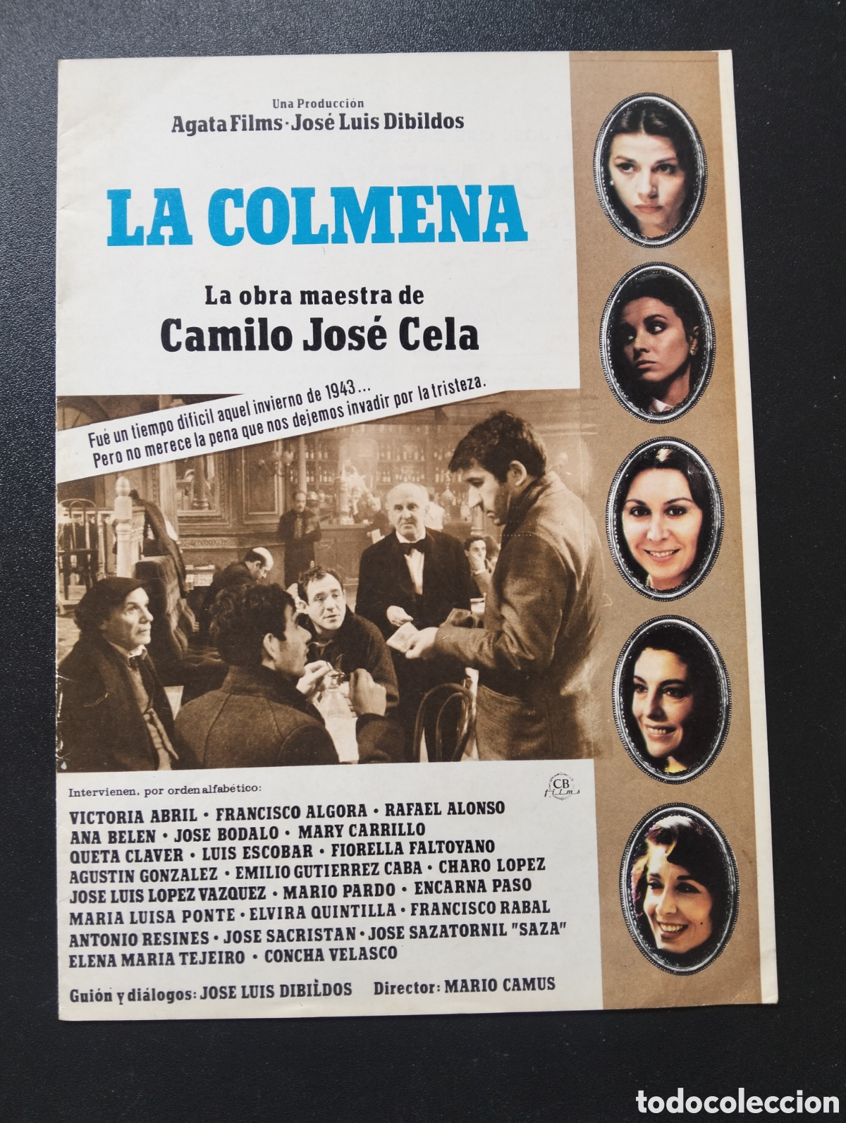 Cine: LA COLMENA-CAMILO JOSE CELA MARIO CAMUS VICTORIA ABRIL ANA BELEN 8 PAGINAS GUIA CINE ORIGINAL CA72