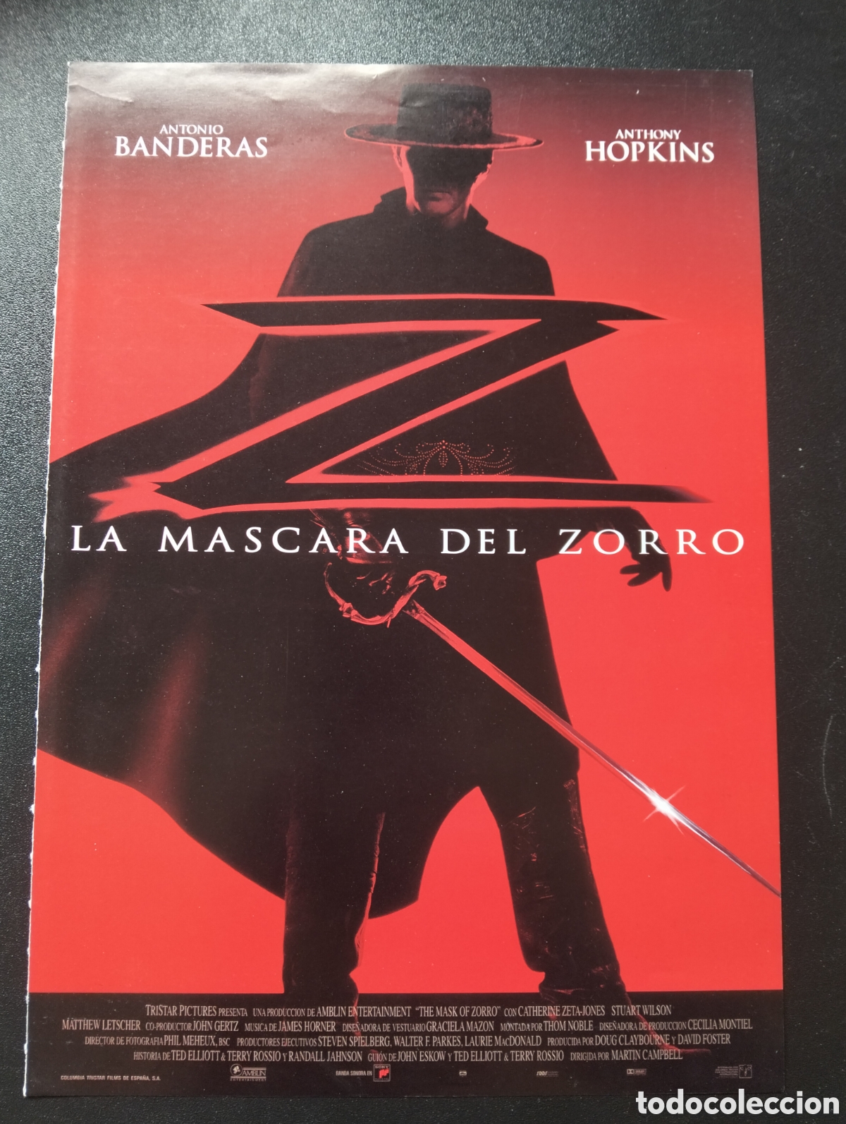 Cine: LA MASCARA DEL ZORRO ANTONIO BANDERAS GUIA CINE ORIGINAL CA72