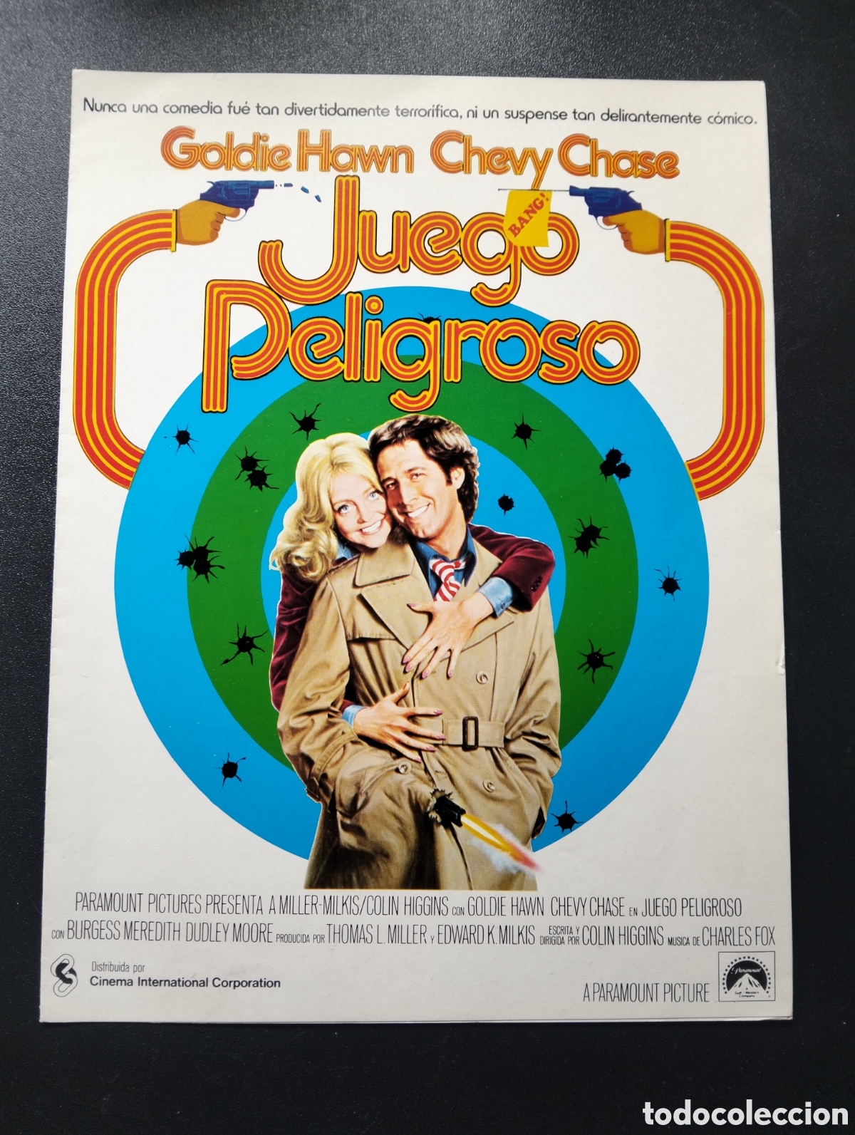 Cine: Juego peligroso - Goldie Hawn, Chevy Chase, Dudley Moore,Burgess Meredith GUIA CINE ORIGINAL CA70