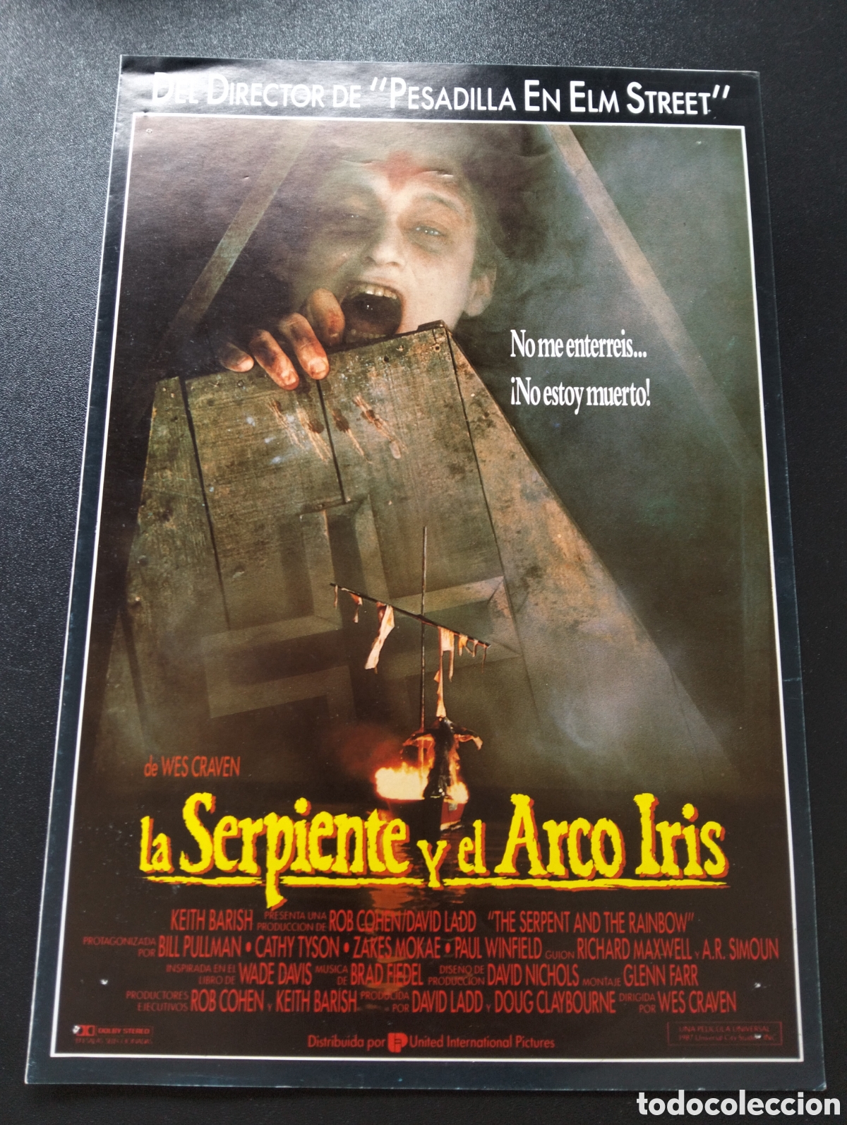 Cine: La Serpiente y el arco iris - Bill Pullman, Cathy Tyson, Wes Craven GUIA CINE ORIGINAL CA73