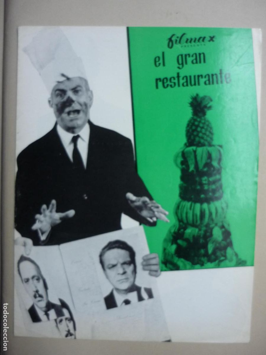 Cine: el gran restaurante - guia publicitaria original - louis de funes bernanrd blier - filmax films