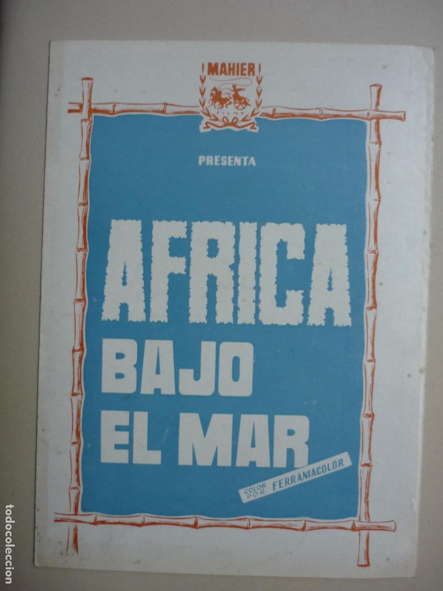 Cine: africa bajo el mar - guia publicitaria original - sofia sophia loren steve barclay mahier films