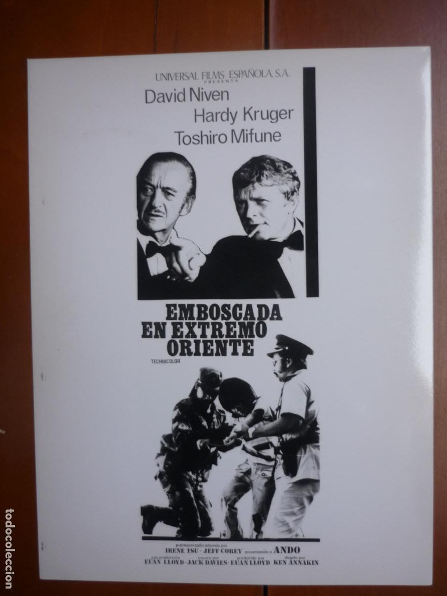 Cine: emboscada en oriente medio - foto original b/n - david niven hardy kruger toshiro mifune