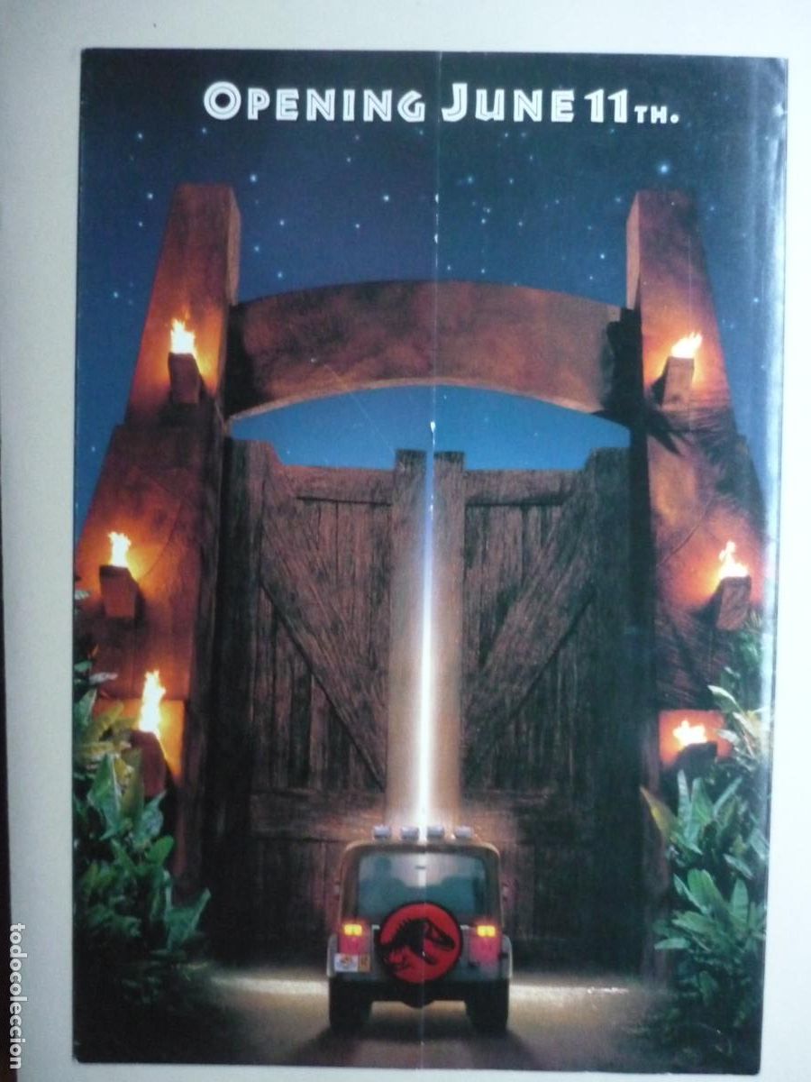 Cine: jurassic park parque jurasico - guia publicitaria original usa- steven spielberg - dinosaurios