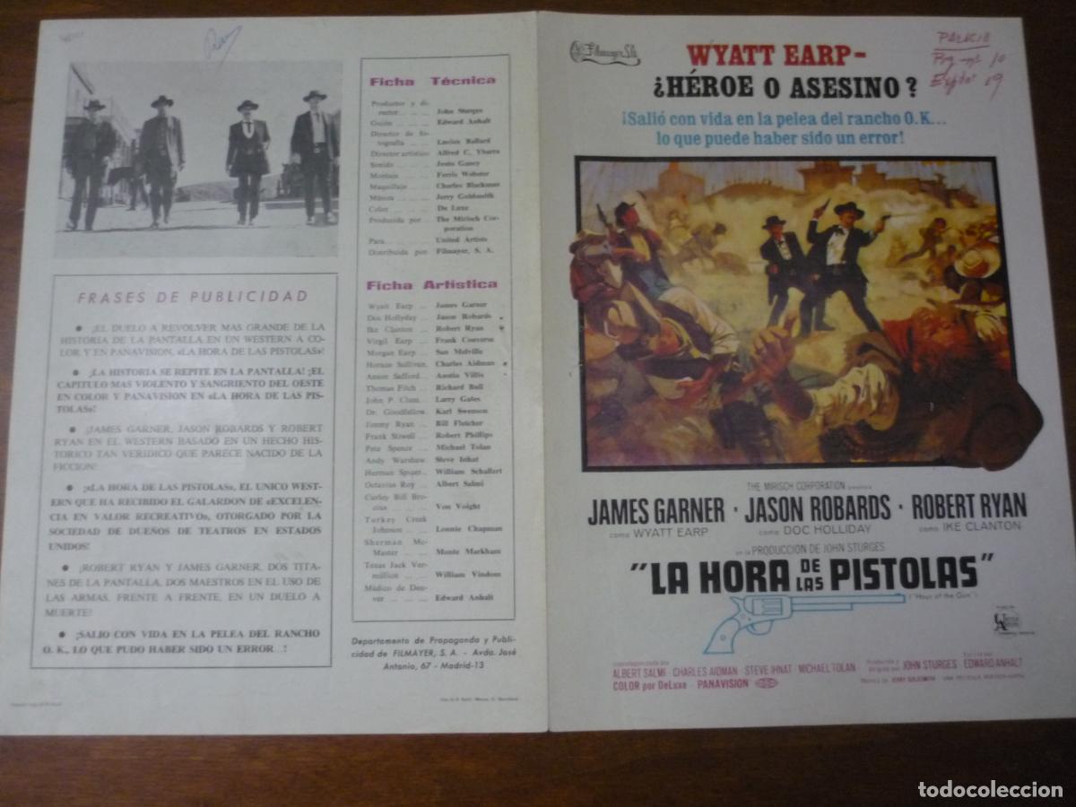 Cine: la hora de las pistolas - guia publicitaria original - james garner john sturges western