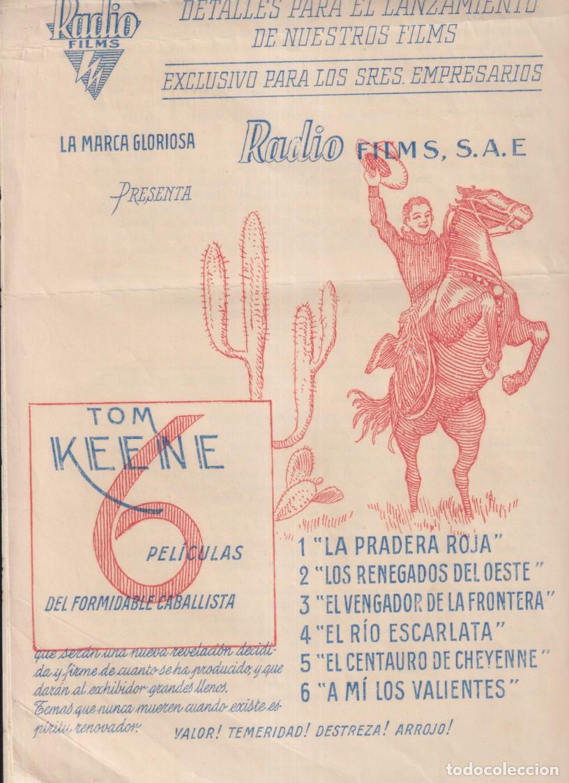 Cine: la pradera roja de tom kaine, Radio Films 1933. Detalles para lanzamiento de nuestro films. Contiene